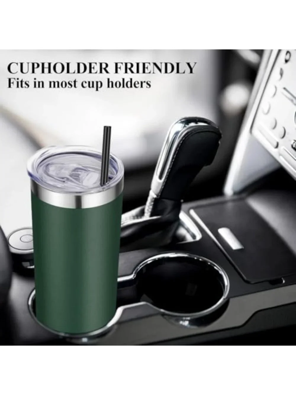20 oz Vacuum Insulated Skinny Tumblers - 6 Pack, Double Wall Coffee Mug & Straw